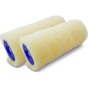 Set van 2x Stuks Muur Vacht Anti-spat Verfrollers Polyacryl 8,8 X 18 cm - Verfspullen