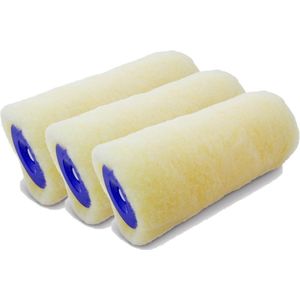 Set van 3x Stuks Muur Vacht Anti-spat Verfrollers Polyacryl 8,8 X 18 cm - Verfspullen