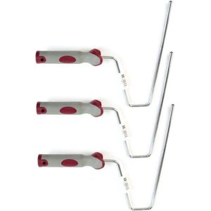 Set van 3x stuks muur verfroller beugels / verfbeugels softgrip voor 25 cm roller