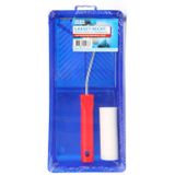 Set van 3x Stuks Lakroller Sets 10 cm Extra Fijn met Verfbak en Beugel - Verfsetjes