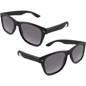 10x stuks hippe zonnebril met zwart montuur - verkleed brillen