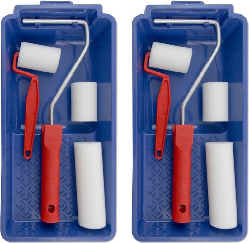 Lakroller Schilderset - 3 Stuks - 5 en 10 cm - Extra Fijn - Met Verfbak en Beugel