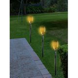 Set van 6x stuks solar tuinlampen/fakkels met vlameffect op zonne-energie 58 cm - Prikspots tuinverlichting
