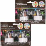 2x set van 2 Stuks Led Theelichtjes/Waxinelichtjes Gekleurd 4 cm