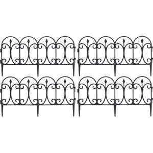 Tuinhekjes - 20x stuks - kunststof - 60 x 30 cm - zwart - borderrand - tuinafscheiding