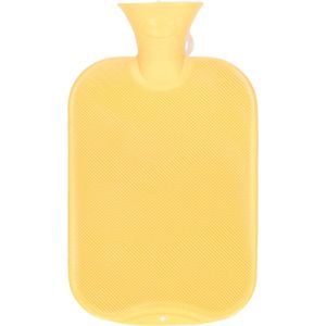 Kruik geel - 2 liter - warmwaterkruik - bedkruik - heetwaterzak
