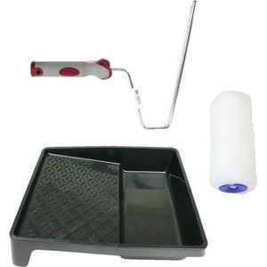 Verfroller Anti Spat Lakroller Profi Schilderset met Softgrip Beugel en Verfbak 18 cm