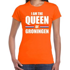 Koningsdag t-shirt I am the Queen of Groningen - dames - Kingsday Groningen outfit kleding shirt