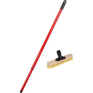 Buemag - Schrobborstel - Rood - Hout - Inclusief Telescoopsteel