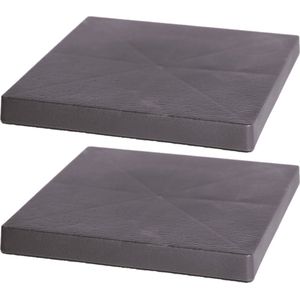 2x Stuks plantenonderzetters/multirollers vierkant antraciet kunststof 40 cm - Trolleys voor kamerplanten