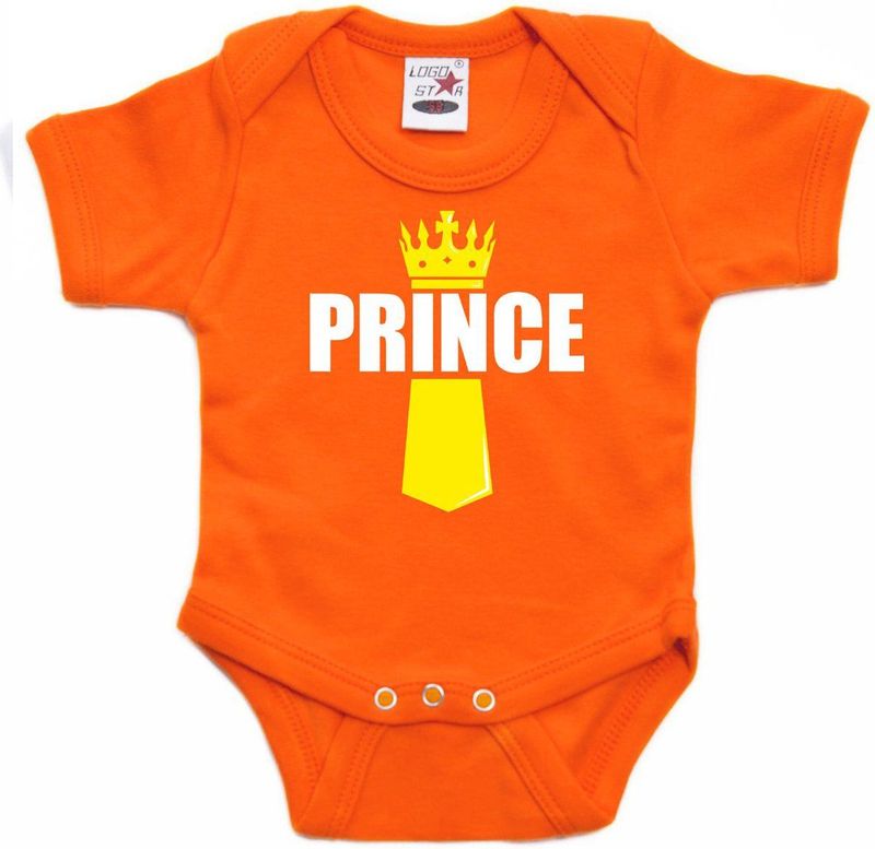 Bellatio Decorations - Prince Romper - Oranje - Katoen