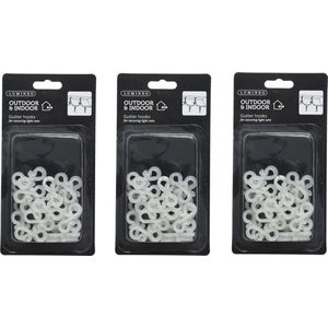Kerstverlichting bevestigingshaakjes - 16x - wit - 7 cm - bevestiging