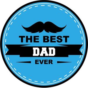 15x Vaderdag bierviltjes - the best dad ever - blauw - onderzetters voor papa zijn verjaardag - feestversiering / tafelversiering