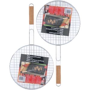 2x stuks barbecue/BBQ braadrooster rond 30 cm - Metaal