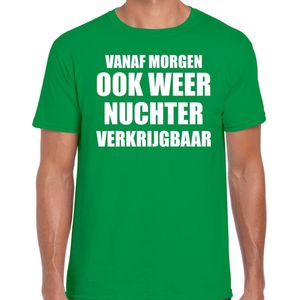 Feest t-shirt - morgen nuchter verkrijgbaar - groen - heren - Party outfit kleding shirt
