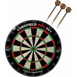 Dartbord set compleet van diameter 45.5 cm met 3x Club Brass dartpijlen van 24 gram - Professioneel darten pakket