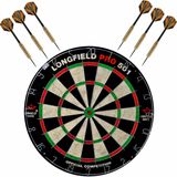 Dartbord set compleet van diameter 45.5 cm met 6x Club Brass dartpijlen van 24 gram - Professioneel darten pakket