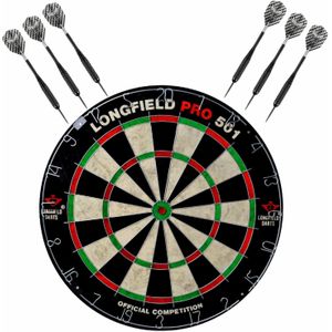 Dartbord set compleet van diameter 45.5 cm met 6x Black Arrow dartpijlen van 23 gram - Sporten darts