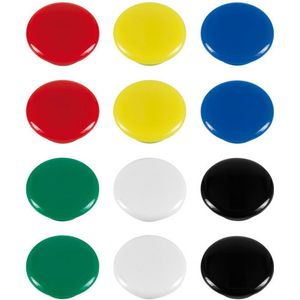 48x Ronde Koelkast/Whiteboard Magneten 20 Mm Gekleurd - Hobby en Kantoorartikelen