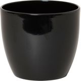 2x Stuks Groen/Witte Ficus Kunstplanten 40 cm met Plantenpot Zwart D13.5 en H12.5 cm