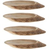 4x stuks woondecoratie ovale boomschijven van hout 31 cm - Boomschijven