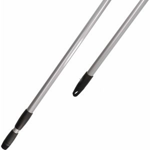 Metalen telescoopsteel zilver grijs 130 cm - Schoonmaak accessoires telescoopstelen