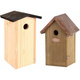 Nestkastjes/vogelshuisjes set van 2x stuks voor tuinvogels - 28 cm en 26 cm