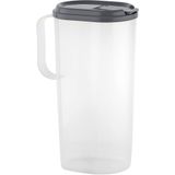 Benson - Schenkkan - Transparant met Antraciet - 1,8 Liter - Kunststof - Afsluitbare Deksel
