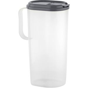 Benson - Schenkkan - Transparant met Antraciet - 1,8 Liter - Kunststof - Afsluitbare Deksel