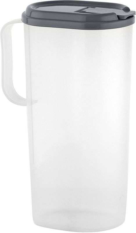 Benson - Schenkkan - Transparant met Antraciet - 1,8 Liter - Kunststof - Afsluitbare Deksel