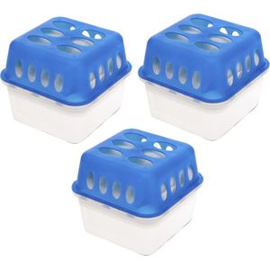 3x stuks vochtvangers / vochtopnemers 750 ml met 2x navulling 400 gram - Voorkomt geurtjes en schimmels