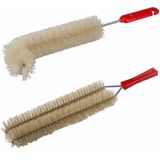 Radiatorborstel Set - L-vorm - Dubbele Borstel - Kunststof - Beige
