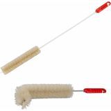 Buemag - Radiatorborstel Set - Beige - Kunststof - 1x L-vorm 36 cm 1x Flexibel 66 cm