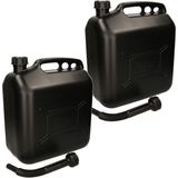 Jerrycan - Zwart - Kunststof - 20 Liter - Met Schenktuit