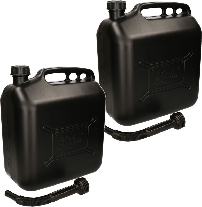 Jerrycan - Zwart - Kunststof - 20 Liter - Met Schenktuit