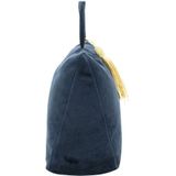 2x stuks fluwelen deurstoppers 18 cm navy - Deur vastzetter - Deurstop