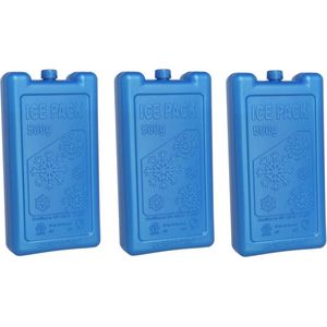 6x stuks koelelementen 500 ml 9,5 x 17,5 cm blauw - Koelblokken/koelelementen voor koeltas/koelbox