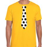 Geel fan t-shirt voor heren - voetbal stropdas - Voetbal supporter - EK WK shirt outfit