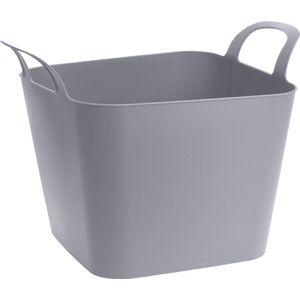 Flexibele kuip - 36L - kunststof - 53 x 40 x 30 cm - grijs - emmer - wasmand