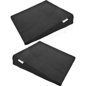 Zwart Zitkussen - Polyester - 2x Wigvormig - Voor Betere Zithouding