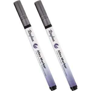 2x stuks zilveren marker stift met een fijne punt - Stiften om mee te schrijven/tekenen