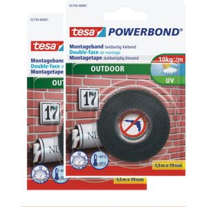 3x Tesa dubbelzijdig montagetape voor buiten rollen 1,5 meter - Montage tape - Dubbelzijdig tape