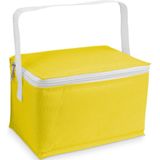 Set van 2x stuks kleine koeltassen voor lunch geel 20 x 14 x 12 cm 3.5 liter - Koeltassen