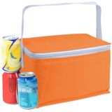 Set van 2x stuks kleine koeltassen voor lunch oranje 20 x 14 x 12 cm 3.5 liter - Koeltassen