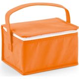 Set van 2x stuks kleine koeltassen voor lunch oranje 20 x 14 x 13 cm 3.5 liter - Koeltassen