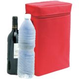 Kleine koeltas voor flessen rood met 2 stuks flexibele koelelementen 6 liter