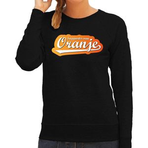 Zwarte fan sweater voor dames - supporter van oranje - Holland / Nederland supporter - EK/ WK trui / outfit S