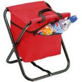 Opvouwbare stoel met ingebouwde koeltas en extra kleine koeltas rood/zwart - Campingstoelen - Opvouwbare stoelen - Koeltassen