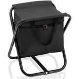 Opvouwbare stoel met ingebouwde koeltas en extra kleine koeltas zwart