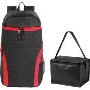Koeltassen set rugzak/rugtas zwart 19 en 4 liter - Koeltassen - Koelrugzak
